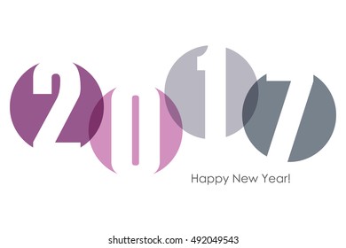 Happy new year 2017 text design. Vector illustration.