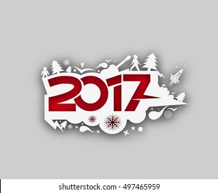 Happy new year 2017 Text Vector Design Background