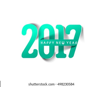 Happy new year 2017 Text Design vector