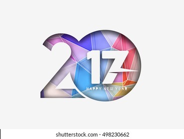 Happy new year 2017 Text Design vector