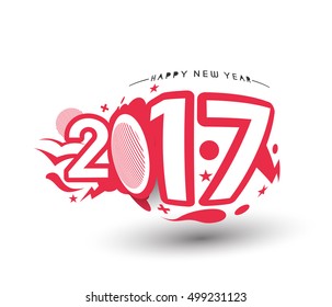 Happy new year 2017  Text Design Vector Background.