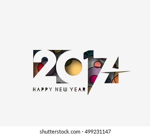 Happy new year 2017  Text Design Vector Background.