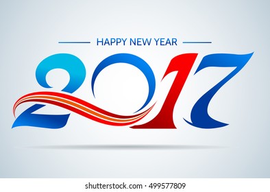 Happy new year 2017 Text Design vector
