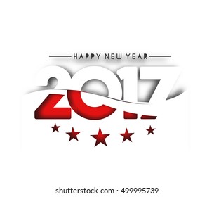 Happy new year 2017 text design vector background