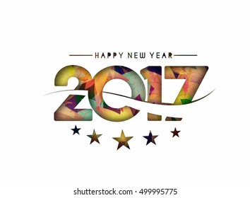 Happy new year 2017 text design vector background