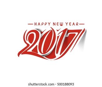 Happy new year 2017 text design vector background