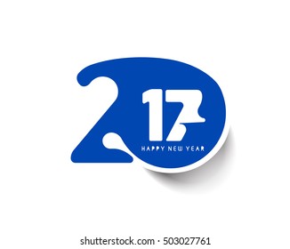 Happy new year 2017 text design vector background
