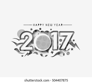 Happy new year 2017 text design elements for holiday cards,  banner poster for decorations, Vector Illustration Background.