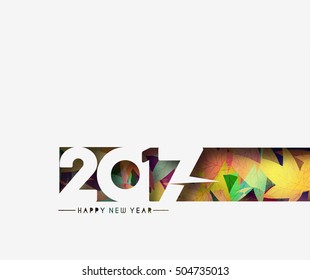 Happy new year 2017 text design elements for holiday cards, decorations Vector Illustration background