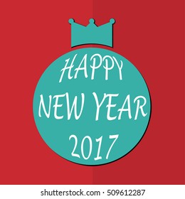 Happy New Year 2017 text with Crown - holiday background