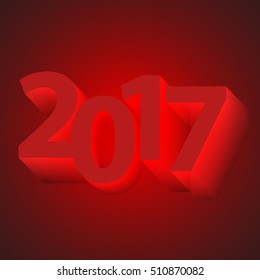 Happy new year 2017 Text Design vector. Beautiful text design of happy new year 2017. Happy new year 2017 or 2016 Text Design vector. Year 2017 vector design element. Creative text 2017 in flat design