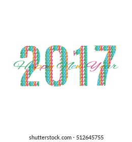 Happy new year 2017 Text Design vector