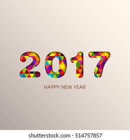 Happy new year 2017 Text Design vector.