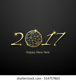 Happy new year 2017 Text Design vector.