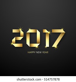 Happy new year 2017 Text Design vector.
