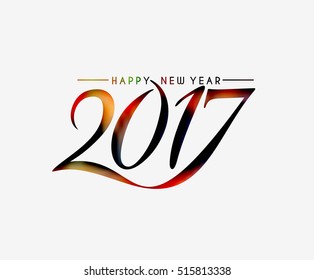 Happy new year 2017 Text Design vector