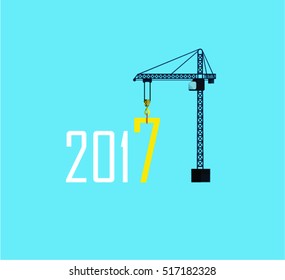 Happy new year 2017 Text Design vector