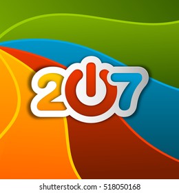 Happy new year 2017 Text Design vector.