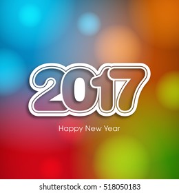 Happy new year 2017 Text Design vector.