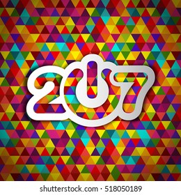 Happy new year 2017 Text Design vector.