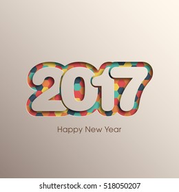 Happy new year 2017 Text Design vector.