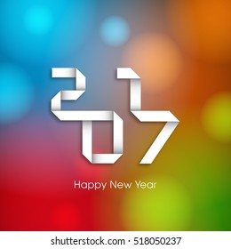 Happy new year 2017 Text Design vector.