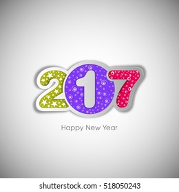 Happy new year 2017 Text Design vector.
