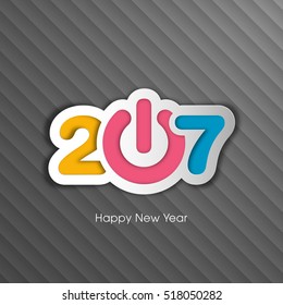 Happy new year 2017 Text Design vector.