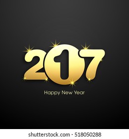 Happy new year 2017 Text Design vector.