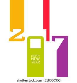 Happy new year 2017 Text Design vector.