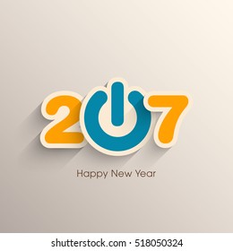 Happy new year 2017 Text Design vector.
