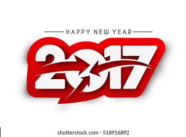 Happy new year 2017 Text Design vector