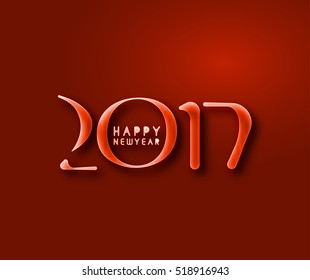 Happy new year 2017 Text Design vector