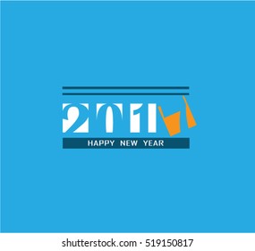 Happy new year 2017 Text Design vector