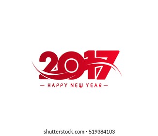 Happy new year 2017 Text Design vector set
