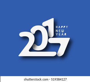 Happy new year 2017 Text Design vector set