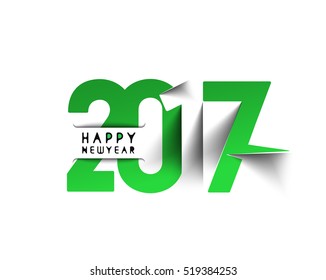 Happy new year 2017 Text Design vector illustration