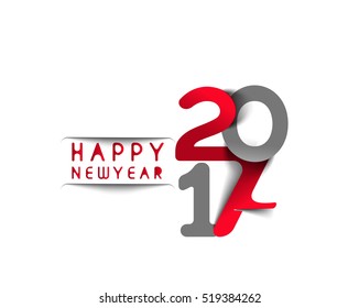 Happy new year 2017 Text Design vector illustration