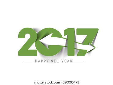 Happy new year 2017 Text Design vector illustration