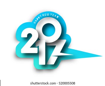 Happy new year 2017 Text Design vector illustration