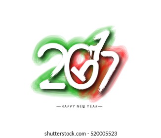 Happy new year 2017 Text Design vector illustration