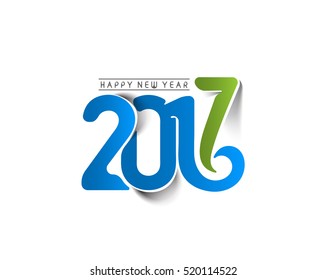 Happy new year 2017 Text Design vector illustration