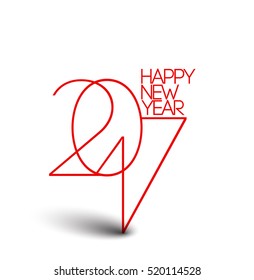 Happy new year 2017 Text Design vector illustration