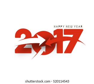 Happy new year 2017 Text Design vector illustration