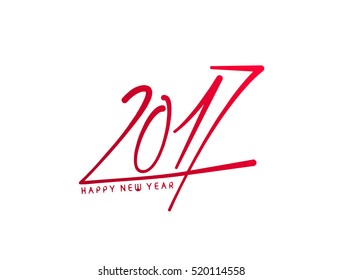 Happy new year 2017 Text Design vector illustration