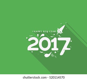 Happy new year 2017 Text Design vector illustration