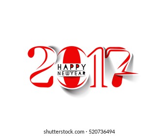 Happy new year 2017 Text Design vector illustration