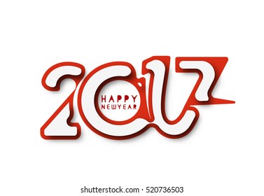 Happy new year 2017 Text Design vector illustration