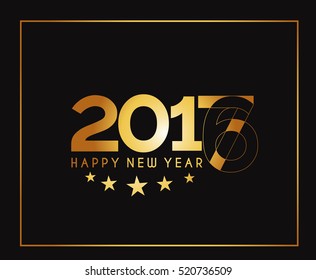 Happy new year 2017 Text Design vector illustration