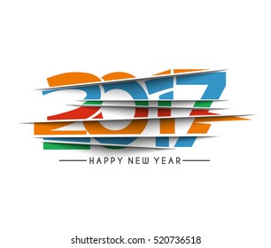 Happy new year 2017 Text Design vector illustration